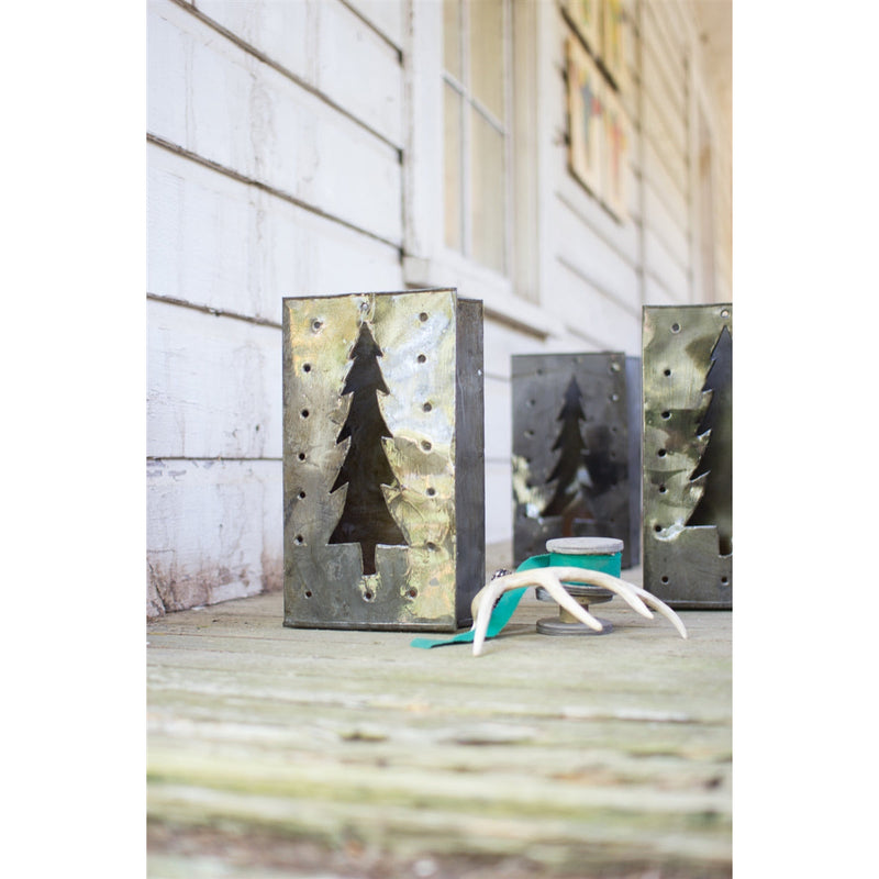 Metal Bag Christmas Tree Luminaries Set (6) by Kalalou - Holiday Dï¿½cor
