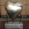 Unique Metal Heart on Wooden Base - Heureux Pour Toujours