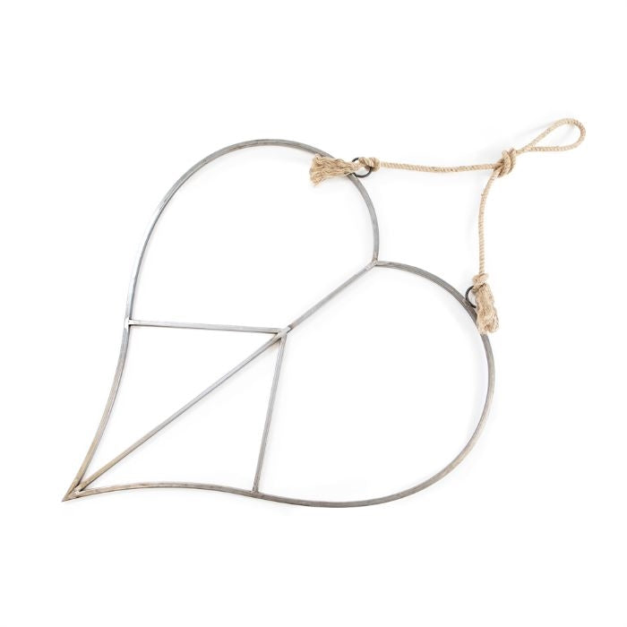 hanging metal jute sign heart