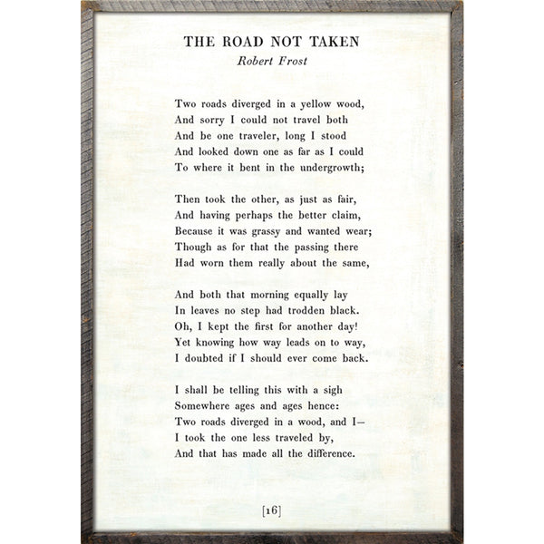 book poetry wall artwork art rustic wood frame grey gray cream white charcoal weathered print quote letter excerpt author poet