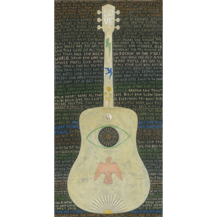 gallery wall art vertical guitar musical lyrics