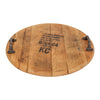 rustic round wood tray handles stamp barrel bourbon