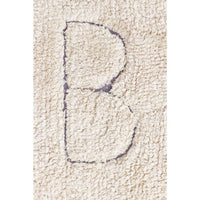 natural ABC area rug black tan playroom