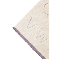 natural ABC area rug black tan playroom