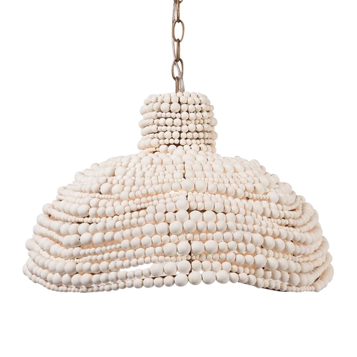 wooden bead chandelier ivory