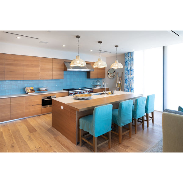 wooden bead chandelier ivory