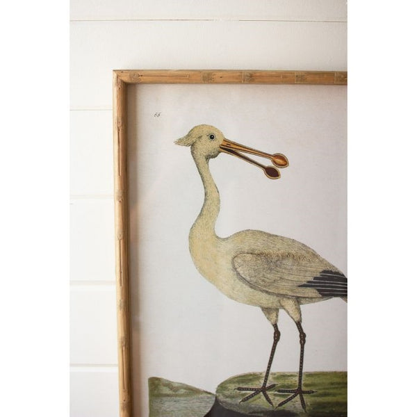 coastal shore birds wall art bamboo frame