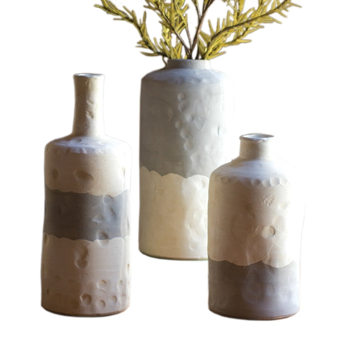 Set of 3 Ceramic Bottle Vases