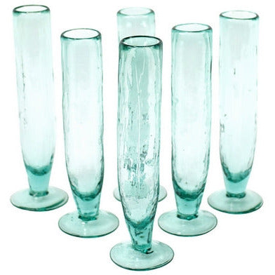 Delancy Champagne Flutes - Recycled Green Glass by Kalalou – BSEID