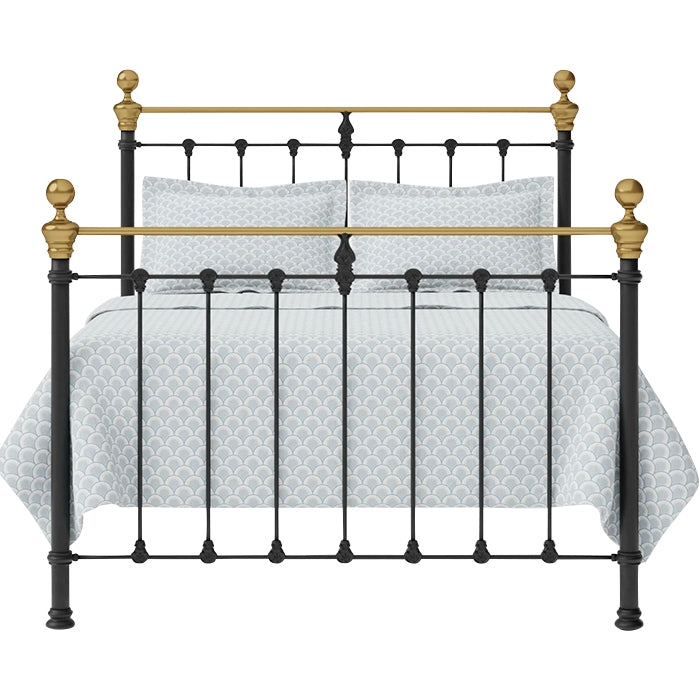 black brass metal bed king queen