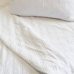 cotton velvet quilted coverlet sham white