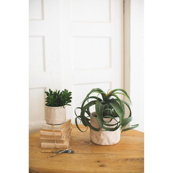 cream sack planter round organic decor