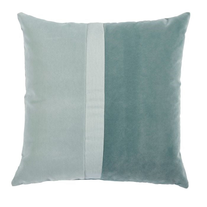 square pillow spa green linen velvet