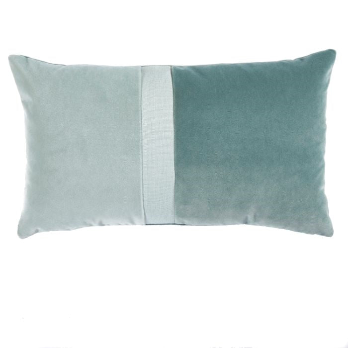 lumbar pillow spa green linen velvet