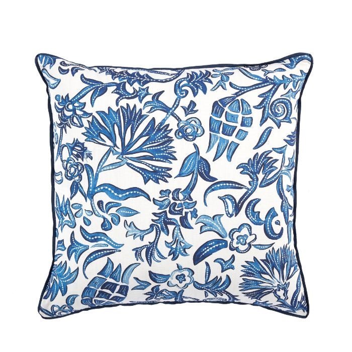 Unique blue and white flower pillow