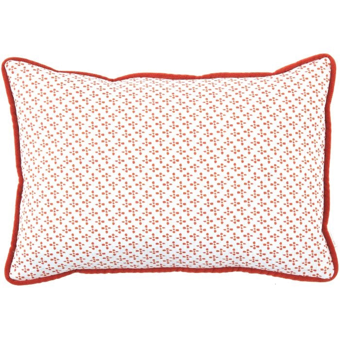 lumbar pillow copper white velvet piping