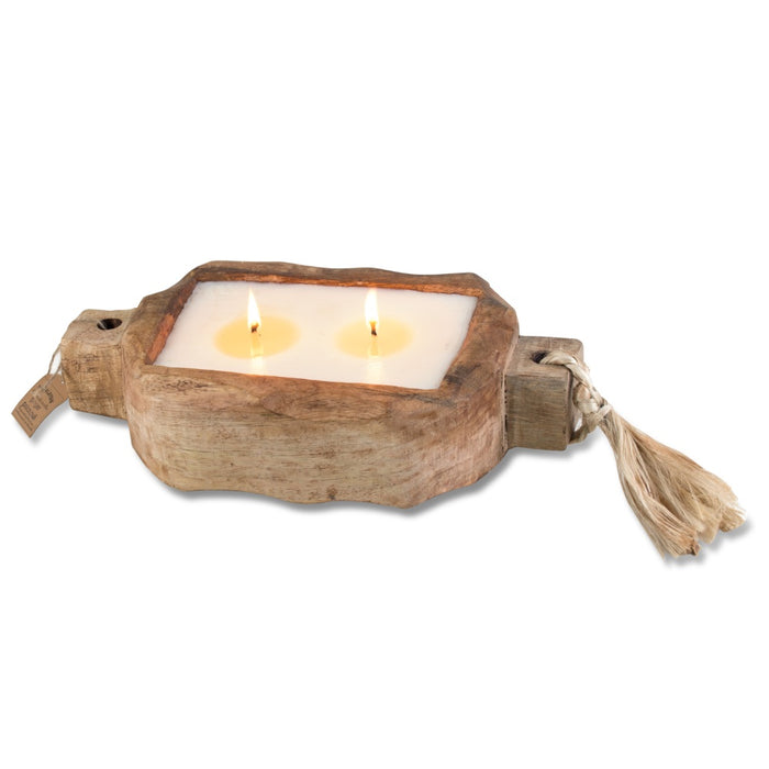 candle driftwood tray natural
