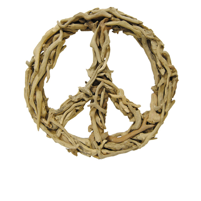 Unique wood peace sign decor - 1