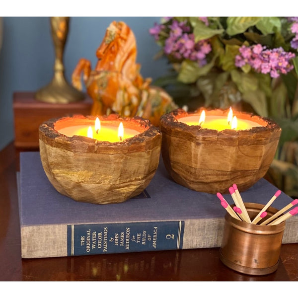 wood brown candle round tree bark