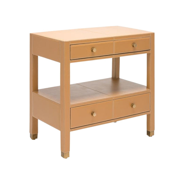tan leather nightstand
