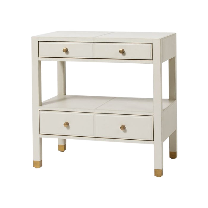 gray leather nightstand