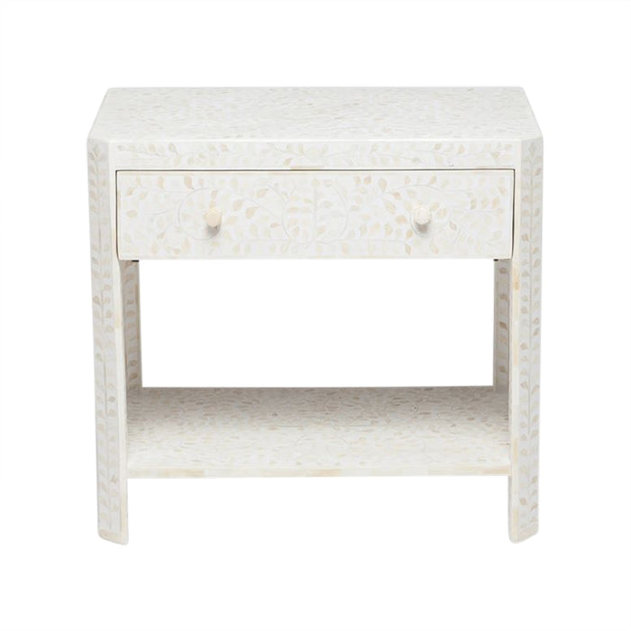 natural white resin double nightstand