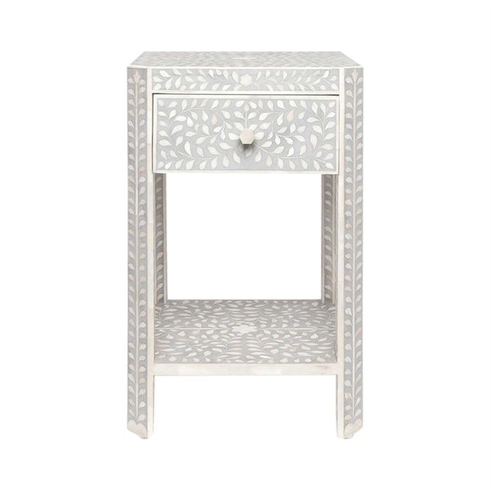 natural gray resin nightstand