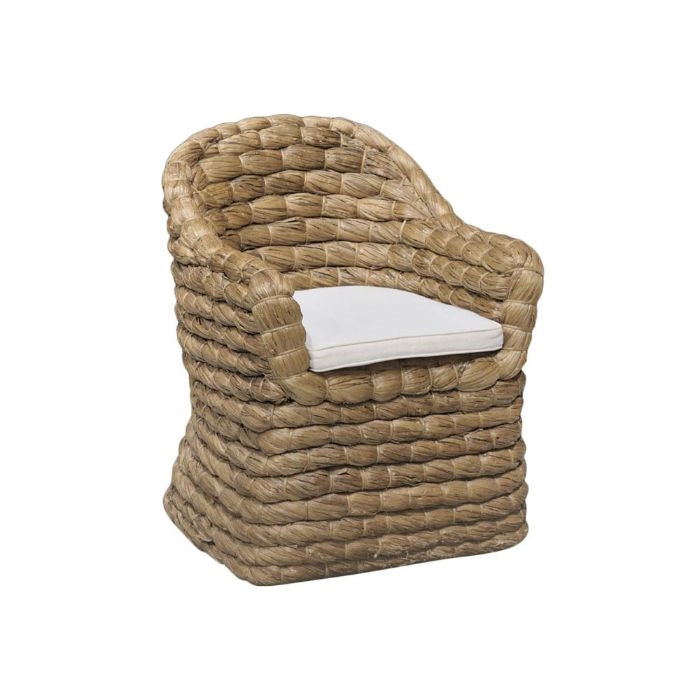 seagrass natural arm chair cushion seat white coastal