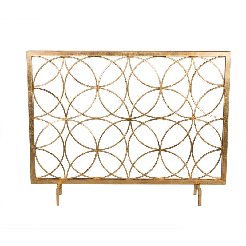 fireplace screen gold circles contemporary modern geometric