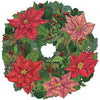 paper placemat die cut Hester & Cook red green pink poinsettia wreath Christmas