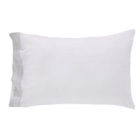 Luxury European Linen Sheet Sets - White + Grey Mist