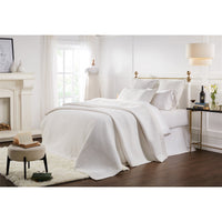 coverlet shams cotton channel stitch quilted queen king Euro standard white