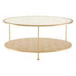 gold shagreen cocktail table round