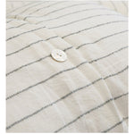 bedding duvet king queen sham standard euro big pillow cream grey pinstripe linen
