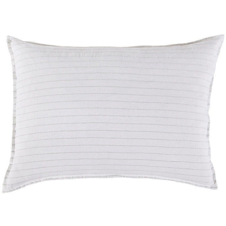 bedding duvet king queen sham standard euro big pillow white ocean pinstripe linen