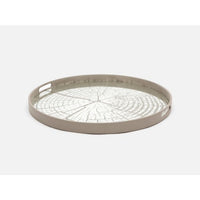 circular tray mirror cracked detail white wood grain handles
