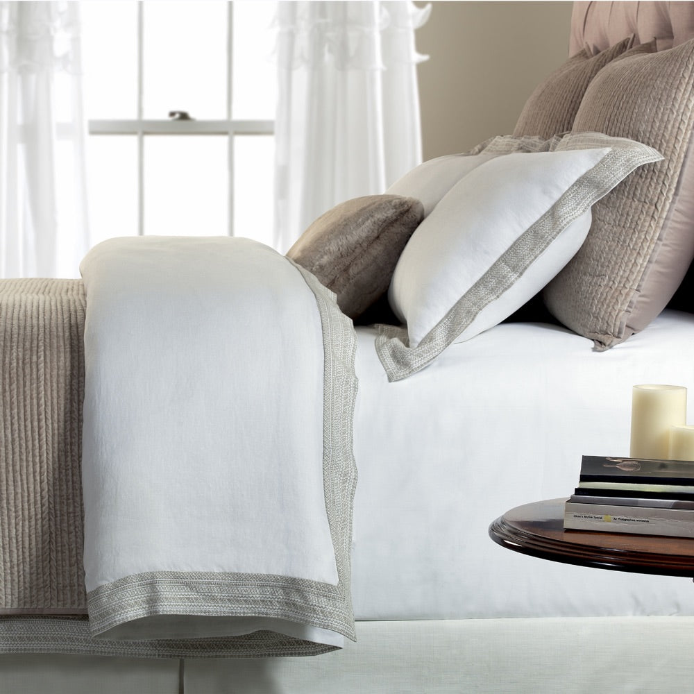 linen dune embroidered duvet shams