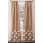 Burlap Rose Ready Made Drapery Panel (Natural) - Luxury Curtains