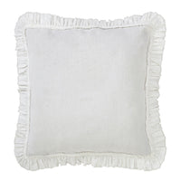 belgian linen bedding ruffle edge white
