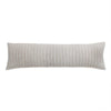 pillow long rectangle tan natural navy blue stripe feather down insert linen