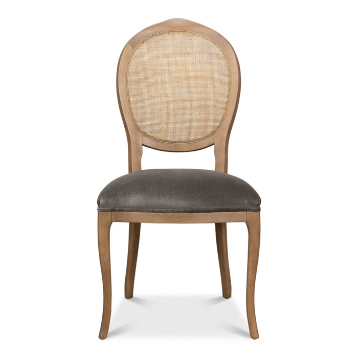 cane back dining chair charcoal fabric seat