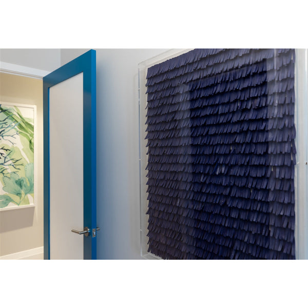 navy textured framed art