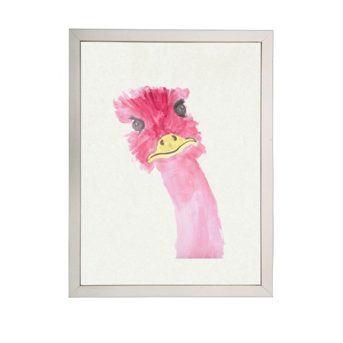 Pink Emu Children's Art - USA-Made Emu Watercolor Art | BSEID
