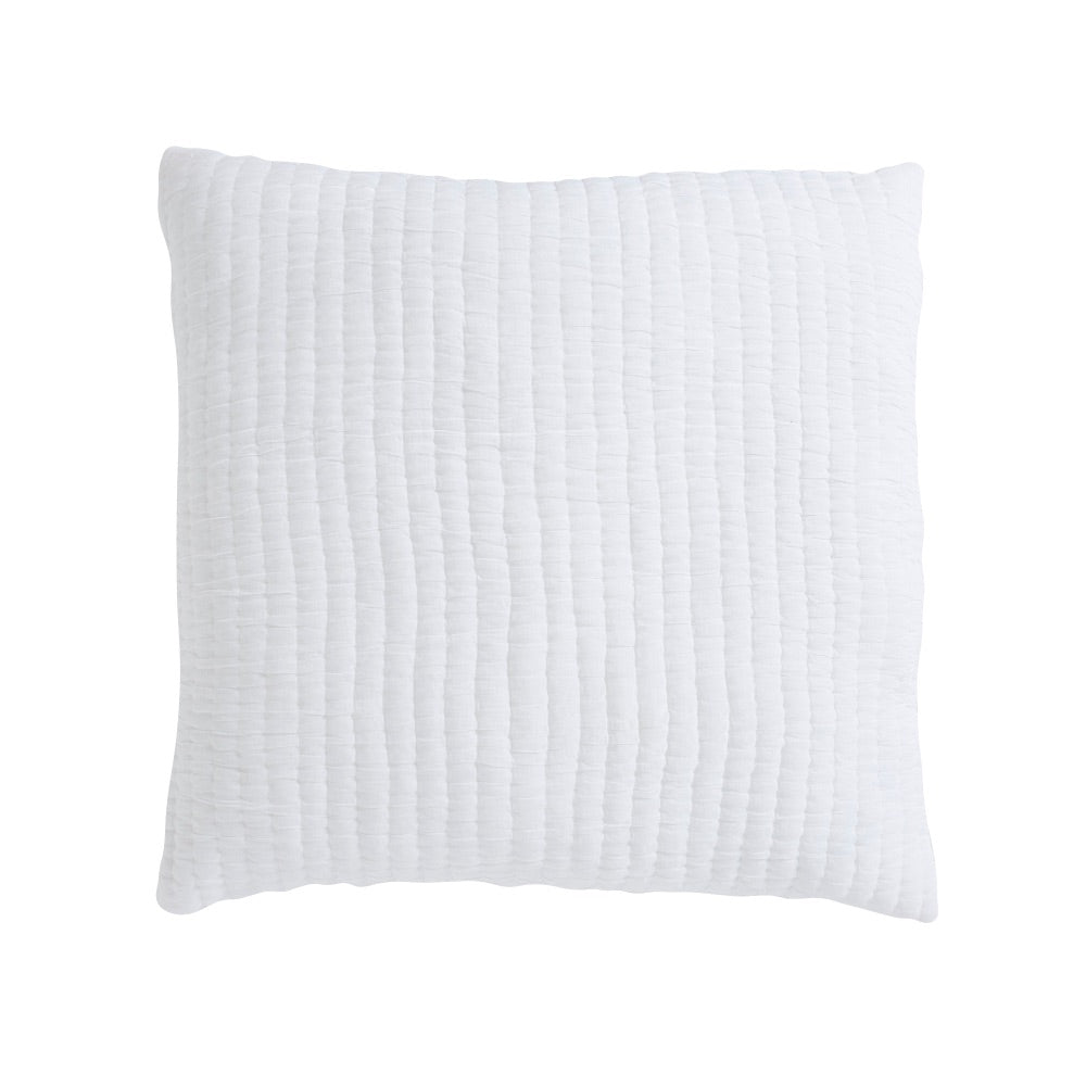 white cotton quilt textured