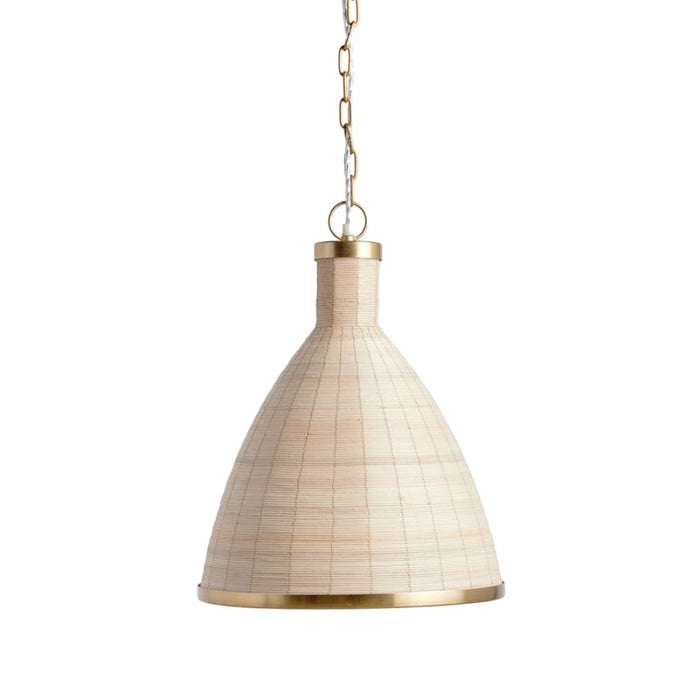woven natural cane rattan bell pendant light