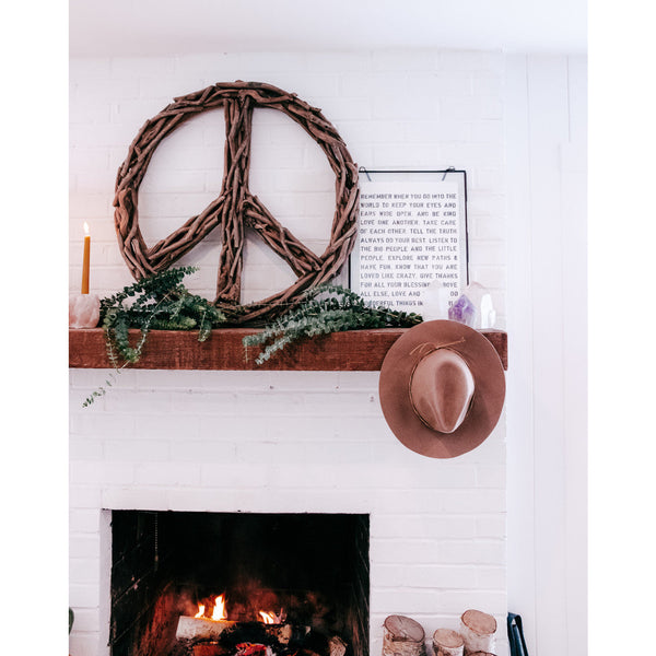 Unique wood peace sign decor - 1