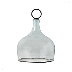 glass cloche with ring handle 