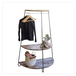 hanging decorative rack with rustic shelves