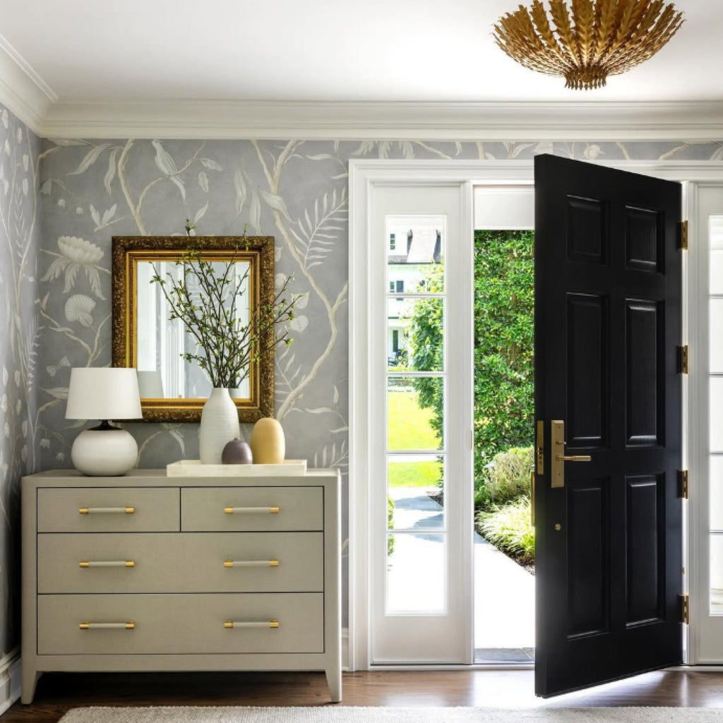 Natural wal art gray console