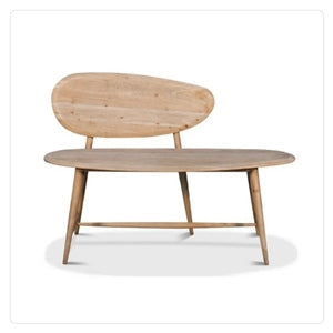 light wood contemporary bench asymmetrical back
